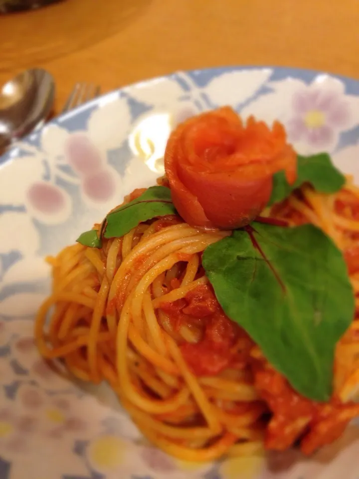 カゴメトマトケチャップさんの料理 母の日カーネーションパスタ|cherry(*´◡`*)🍒さん