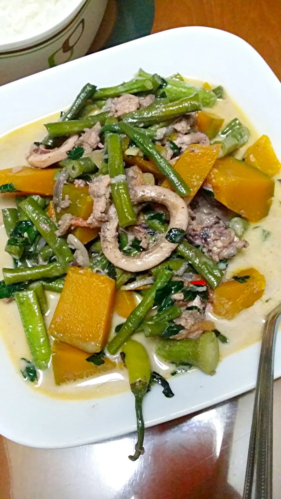 Healthy Dinner, ginataang gulay with seafoods|Irene Lee Del Rosarioさん