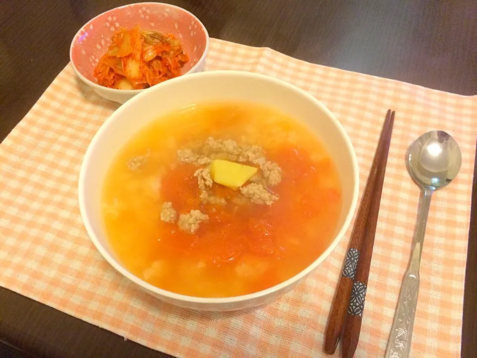 番茄肉末湯飯。Kimchi|KaRenさん