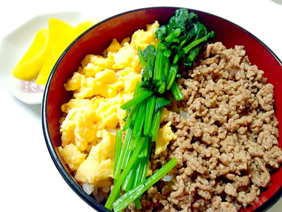 Snapdishの料理写真:3色そぼろ丼♪|keiichiさん