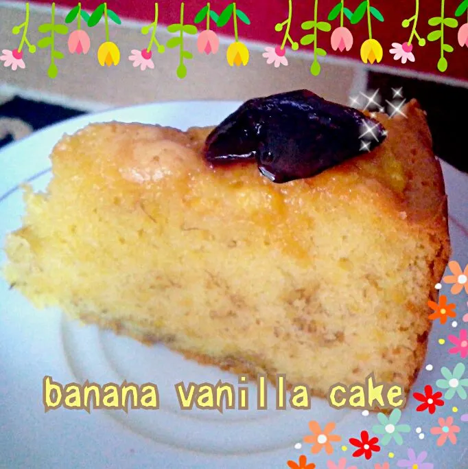 banana vanilla cake w/ blueberry jam|rizki restu anandaさん