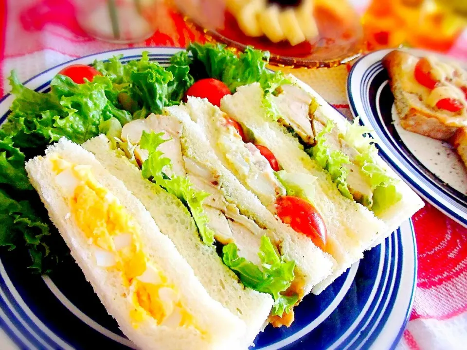 朝ごパン♪バジルチキンサンドイッチ♪|naoさん