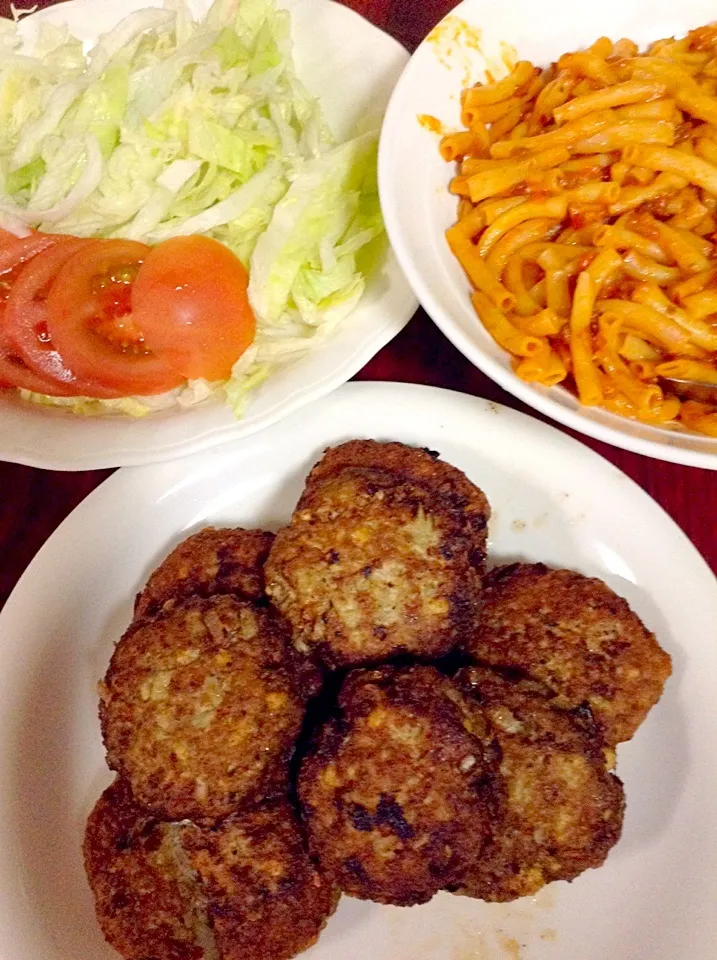 tofu hamburger,beefmakaroni &tomatosalad|nakamura norie(中村 紀恵)さん