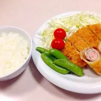 Snapdishの料理写真:豚肉の明太チーズ巻き|MUSIC♪さん