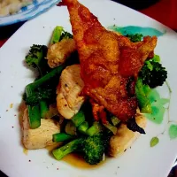 Snapdishの料理写真:stir fry chicken with broccoli and asparagus|luvsie juanさん