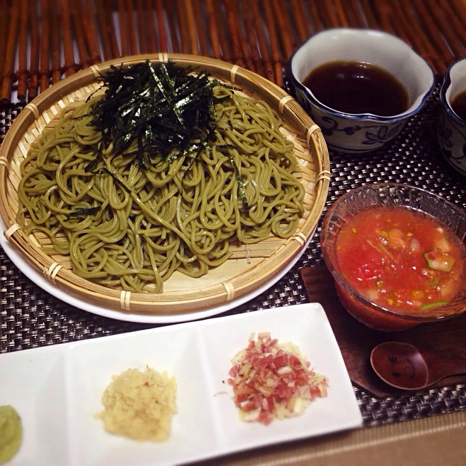 茶蕎麦と蕃茄のすり流し|りぉりぉ꒰•‧̫•ू꒱さん