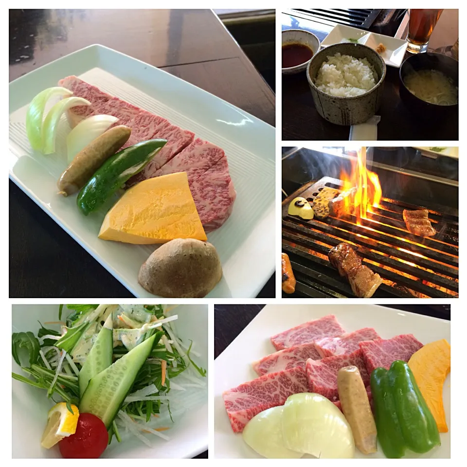 5月11日の母の日ランチは牛の里でお肉。
年に数回？しか入荷しないA5のお肉あり♡
ほとんどが売り切れで、あったのはロースステーキと上カルビ。
お値段はステーキの方がずっと高いけど、カルビの方が美味しく感じたよー。|しーさん