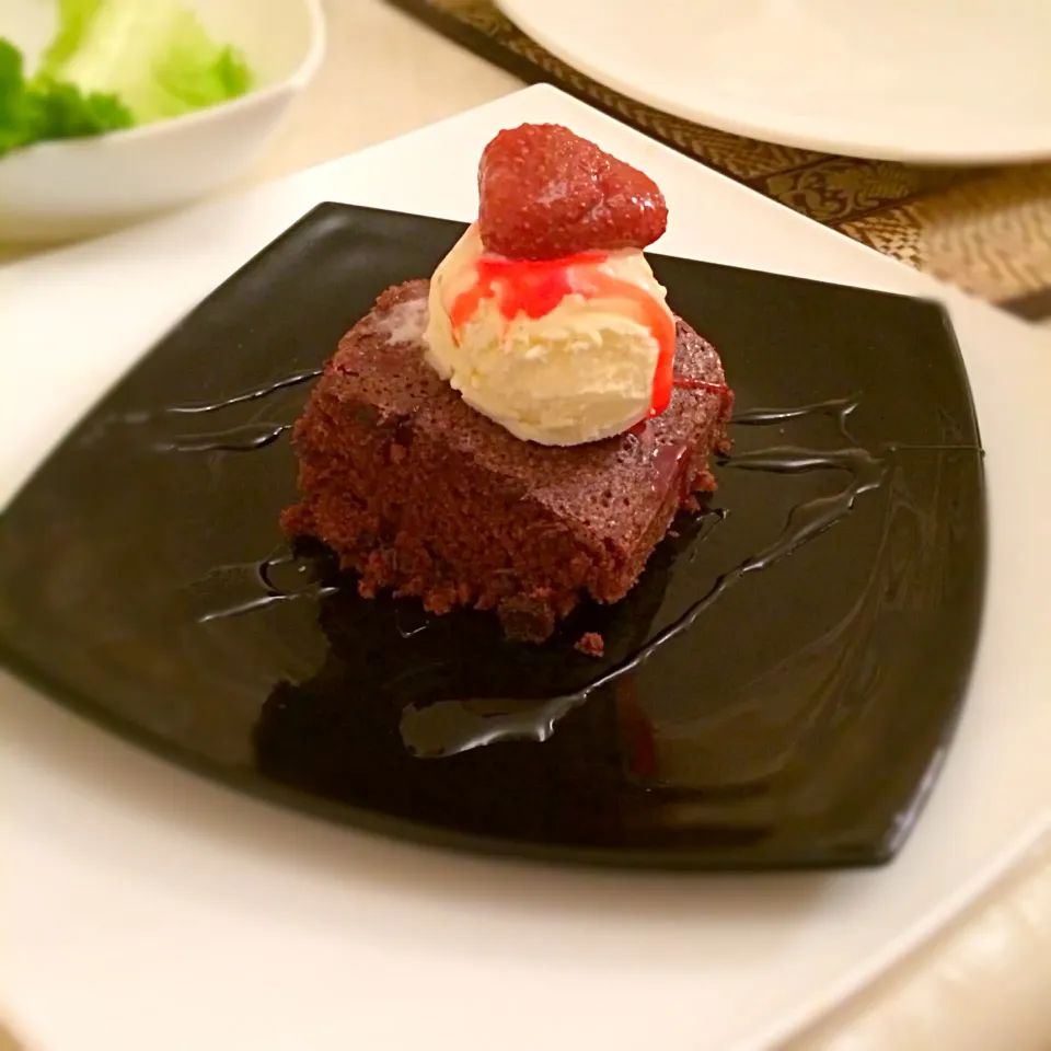 Brownie with ice cream|Buyandariさん