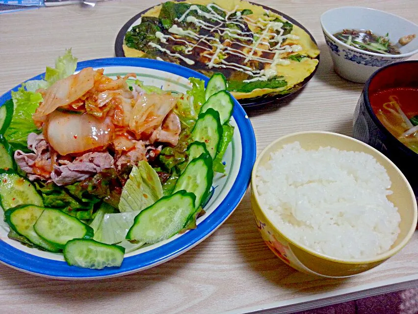 冷しゃぶ定食|ぽぽんたさん