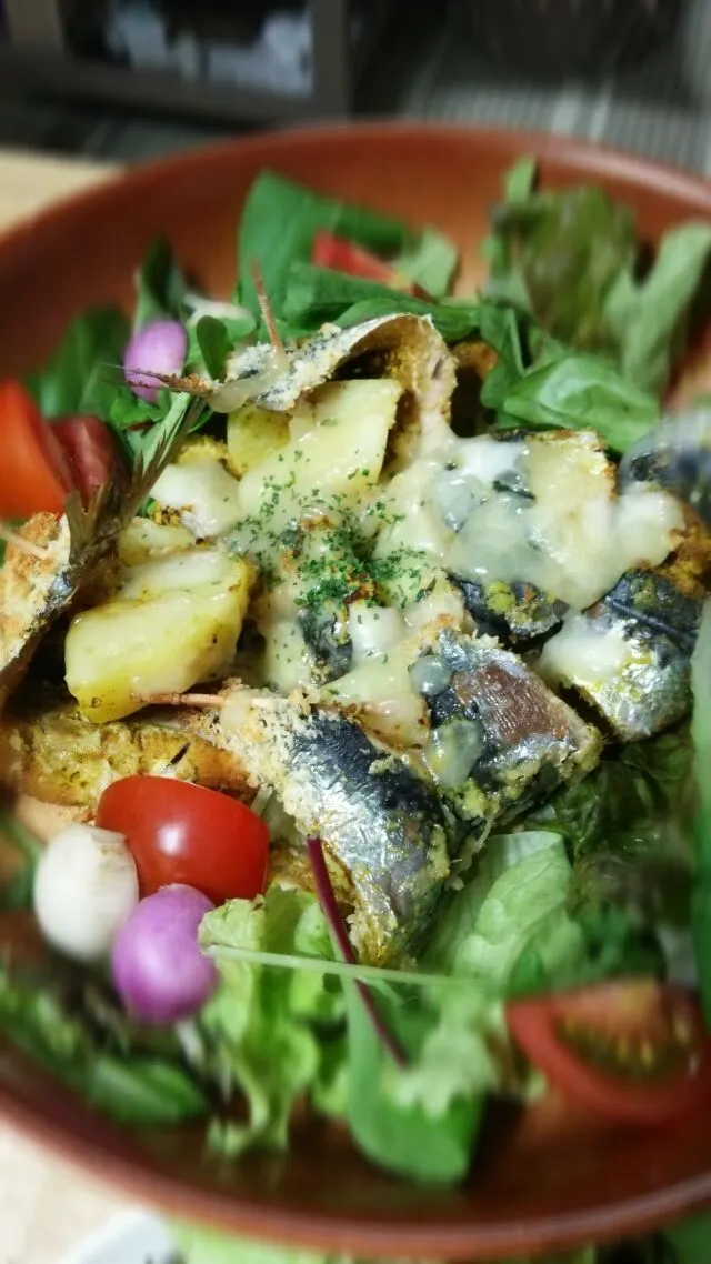 鰯のカレーマスタード香草パン粉焼き|KIMIさん