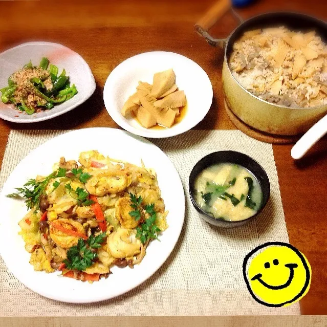 Snapdishの料理写真:H26.5.14の夕飯|watamaru920さん