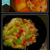 Snapdishの料理写真:☆★☆Chicken Mussaman Curry + Fried Lettuce with Becon☆★☆|Trailadaさん