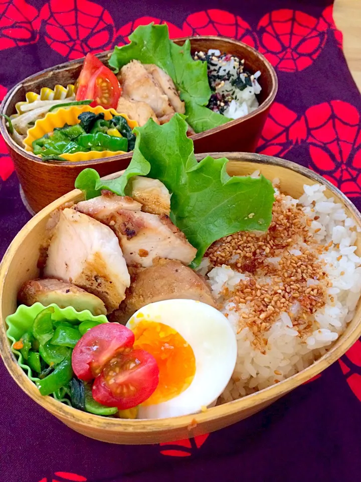 Snapdishの料理写真:5/15息子と娘のお弁当|Mica Kobayashiさん