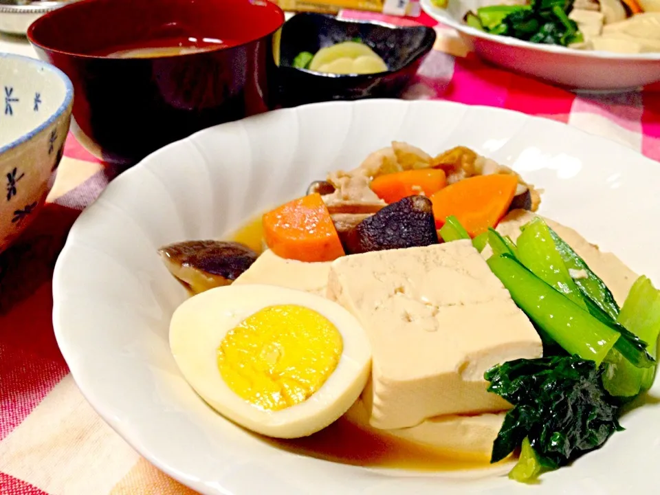 晩ご飯☆やさいたっぷり肉豆腐|ひかるんさん