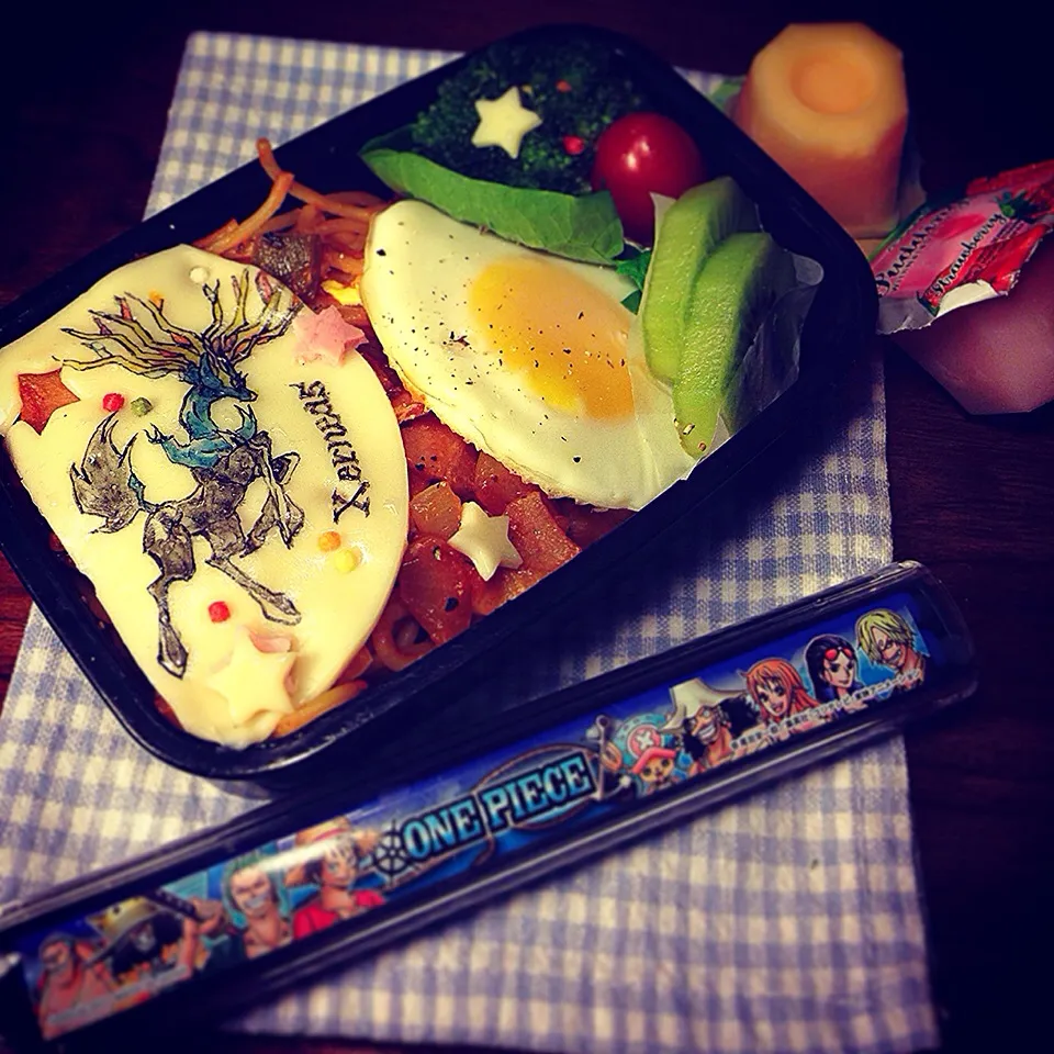 Pokemon Xerneas ⭐️Spaghetti supreme Lunch box.  ポケモン ゼルネアス 大人のナポリタン弁当|Yuka Nakataさん