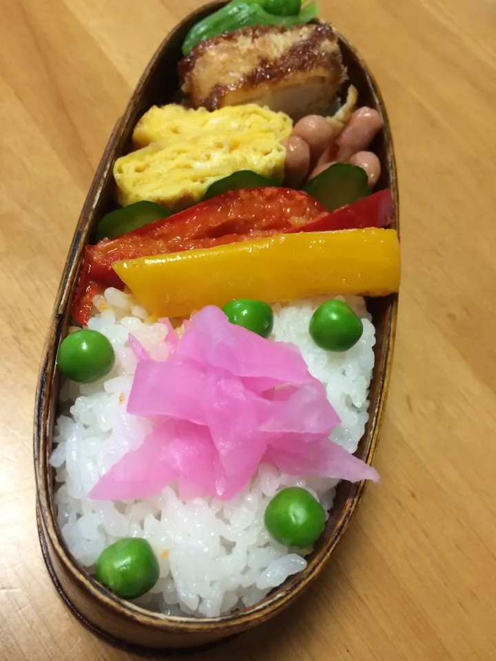 今日のお弁当(*^_^*)ささみフライにパプリカピクルスに卵焼きにウィンナー♡|ベリーさん