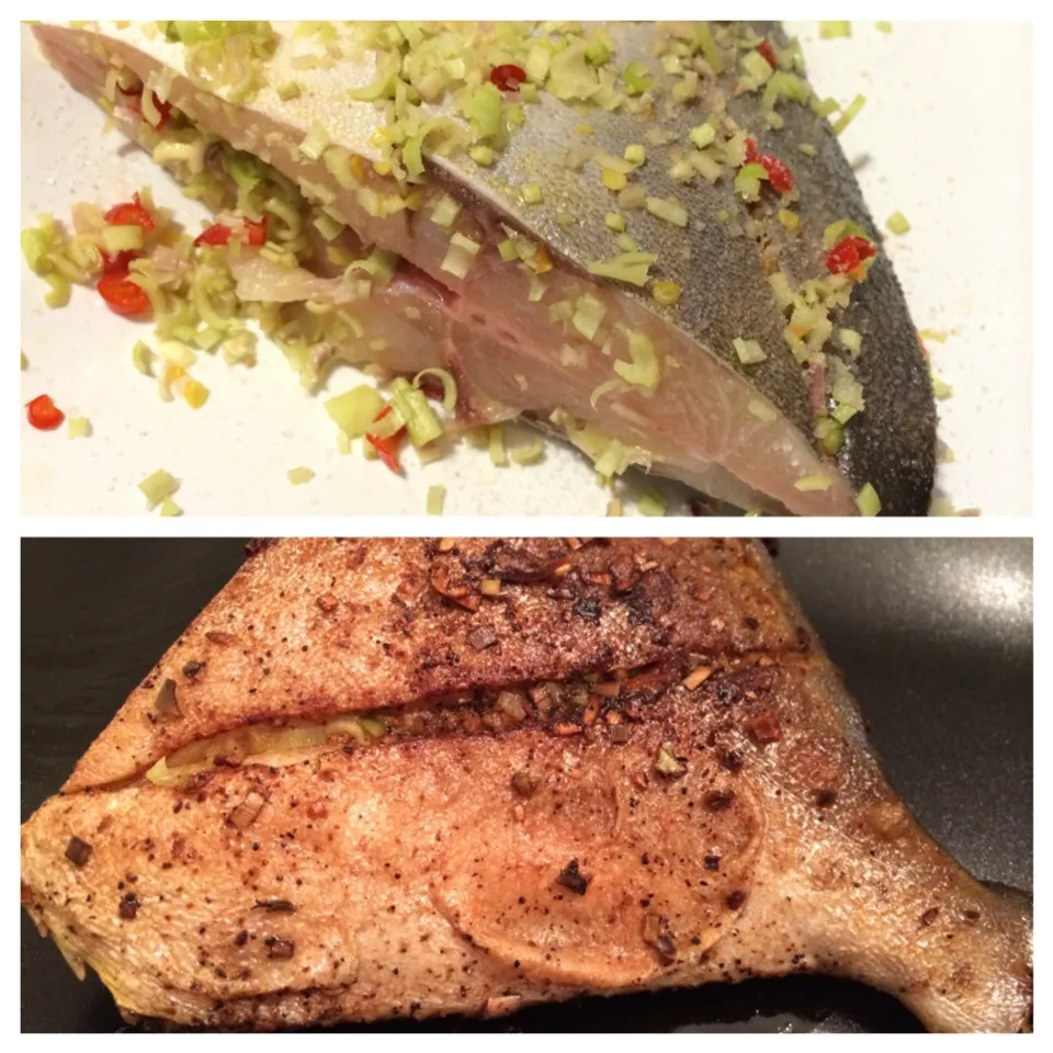 Salt-crusted fish with lemongrass|@namamotoさん