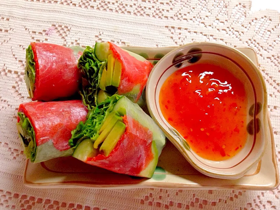 Salmon spring rolls|jenny belcherさん