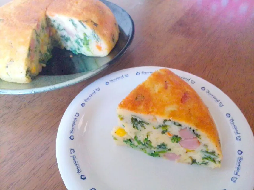 HMで菜の花とﾍﾞｰｺﾝのｹｰｸｻﾚ(*'▽'*)炊飯器で焼いたよ|さくママさん