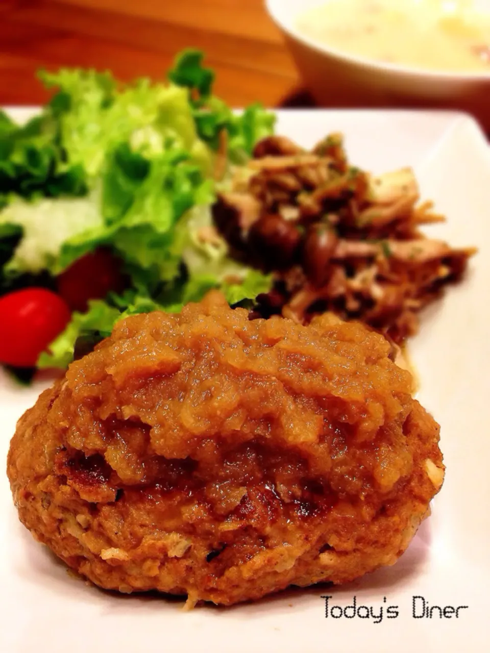 みったんさんの料理 ふっくら秘密のハンバーグ❤︎味噌リンゴソース|あっちゃんさん