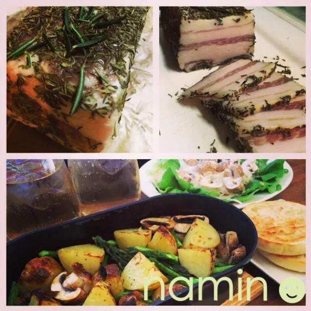 手作りパンチェッタと春野菜のオーブン焼き|Nanakoさん