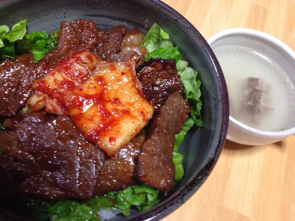 🐮上カルビ丼＆テールスープ|まさとさん