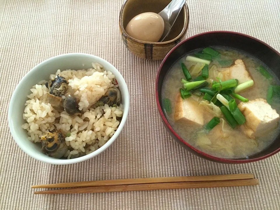 つぶ貝の炊き込みご飯|オバサーさん