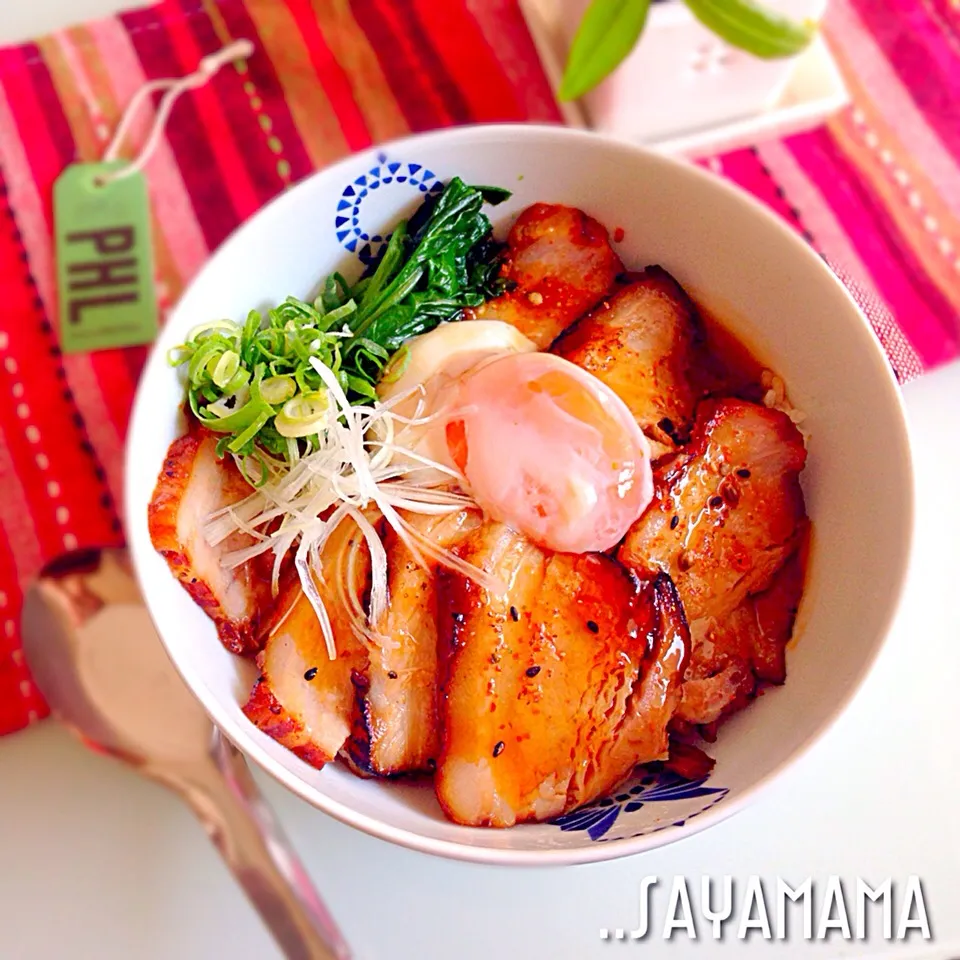 りりたんこぶさんの料理 ♡炊飯器で作ったじゅわトロチャーシューどーん💥（丼）オイスターあんかけ♫|sayamamaさん