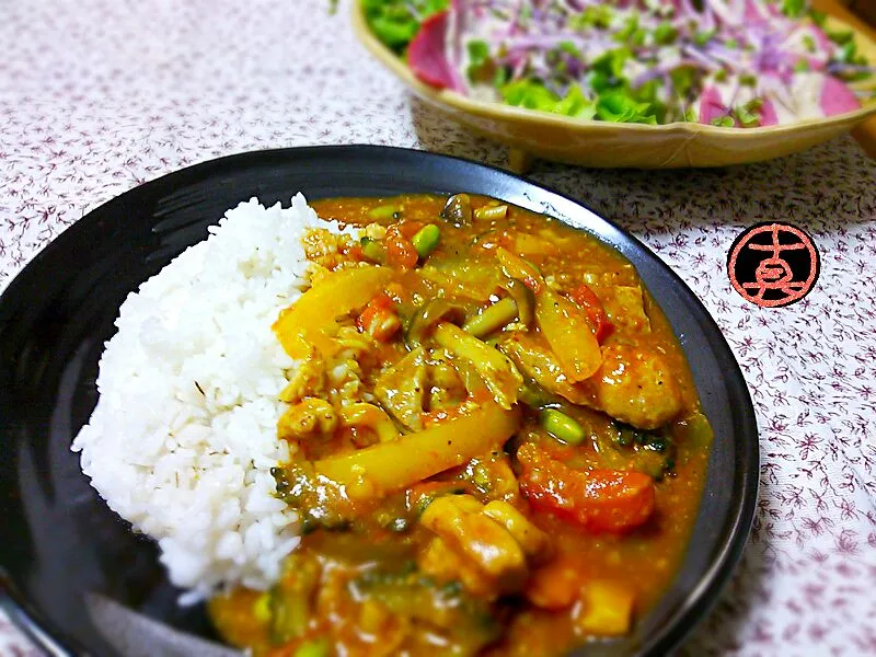 トマトと夏野菜の塩麹カレー|真希さん