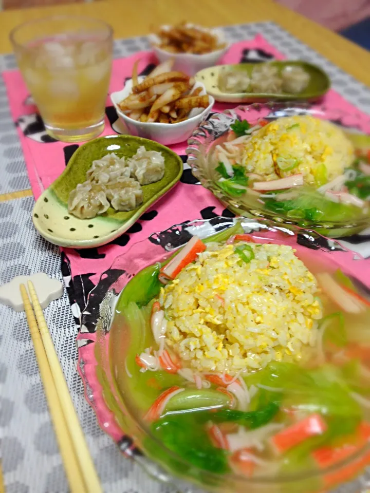 カニカマレタスあんかけ炒飯。|ゃぁゃさん