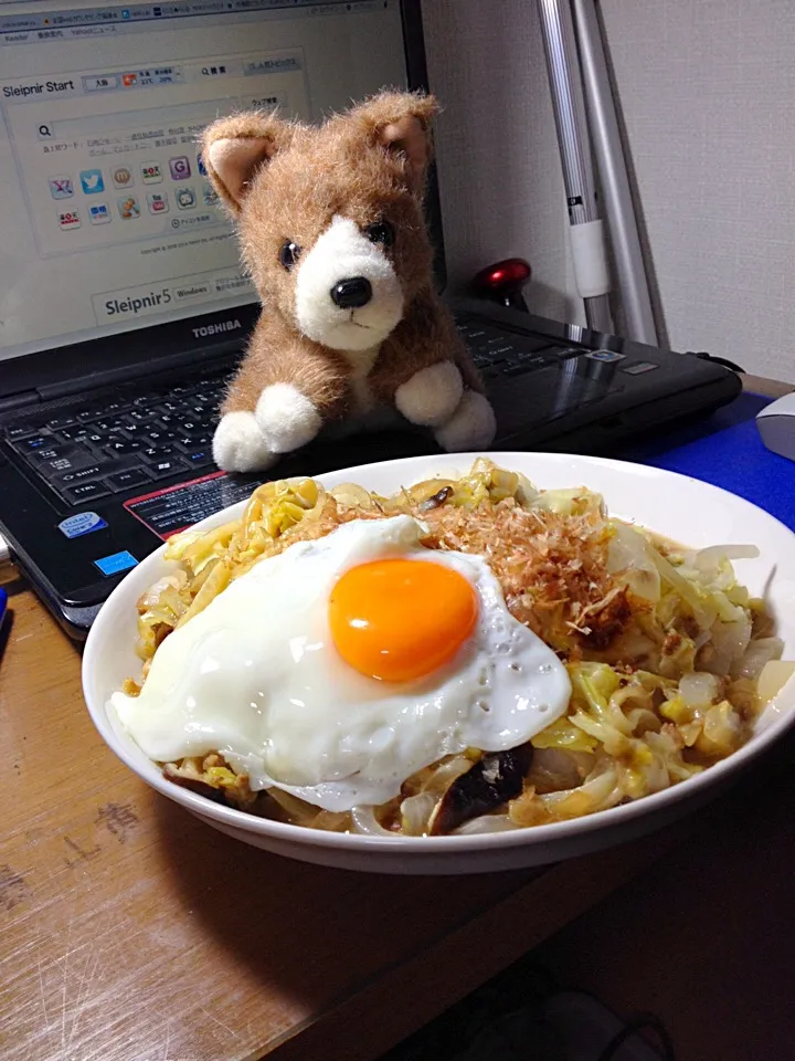 残り物で焼きうどん|ametamasさん