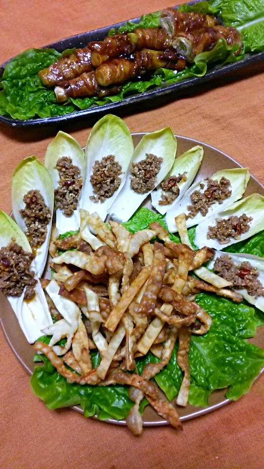 チコりに鶏ひき肉と餃子の皮を一緒に食べるといろんな食感♪♪♪|ゆっこさん