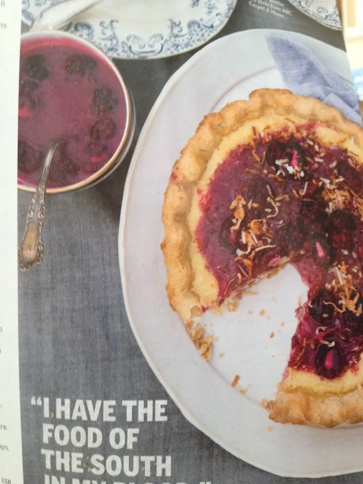 Snapdishの料理写真:Coconut-buttermilk pie with blackberry caramel|stephanie lilesさん