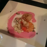 shrimp with beet-horseradish sauce and lump crab Remoulade|Stephen Abelさん