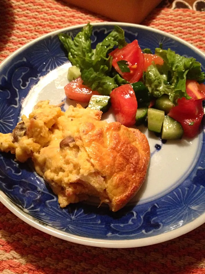 チーズスフレ(マッシュルーム、ベーコン、オニオン、レッドチェダー)|Alimamaさん