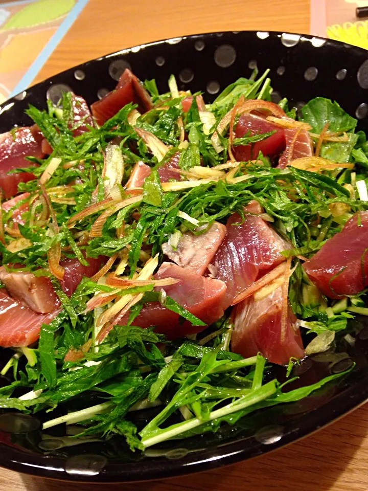 Snapdishの料理写真:戻りカツオと香味野菜のポン酢和え‼︎‼︎|Shingo Sasakiさん