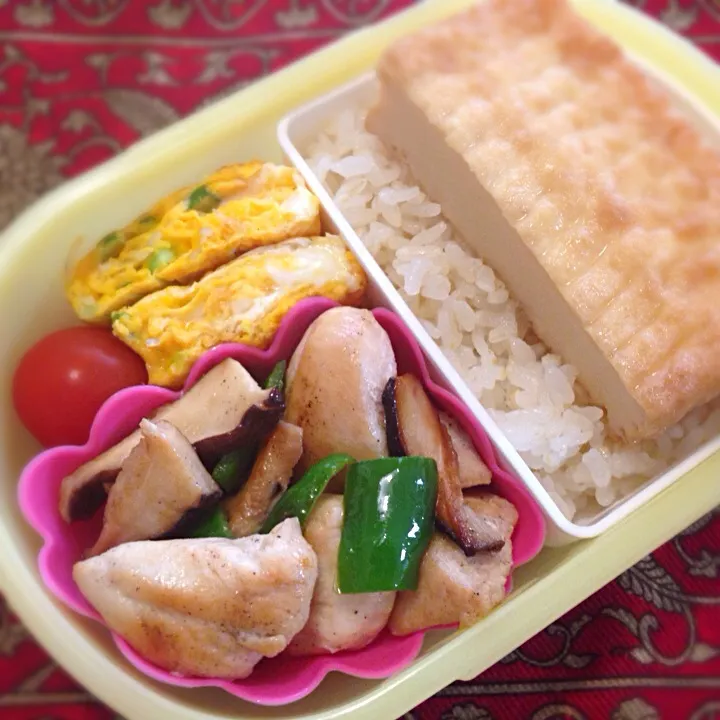 Snapdishの料理写真:どーんと厚揚げのっけ弁当|もえさん