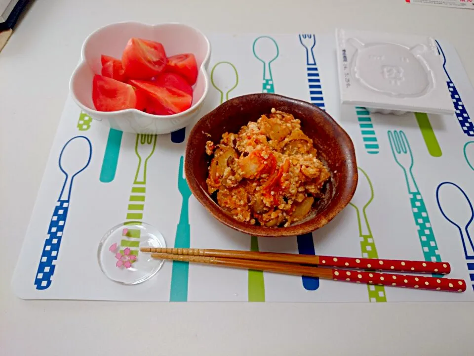 いつもの夕ご飯＋卯の花キムチ|まりかさん