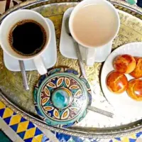 Morocan breakfast! The plate and cups are so cute!|Discover the world through kitchens!世界の食卓を旅しよう！さん