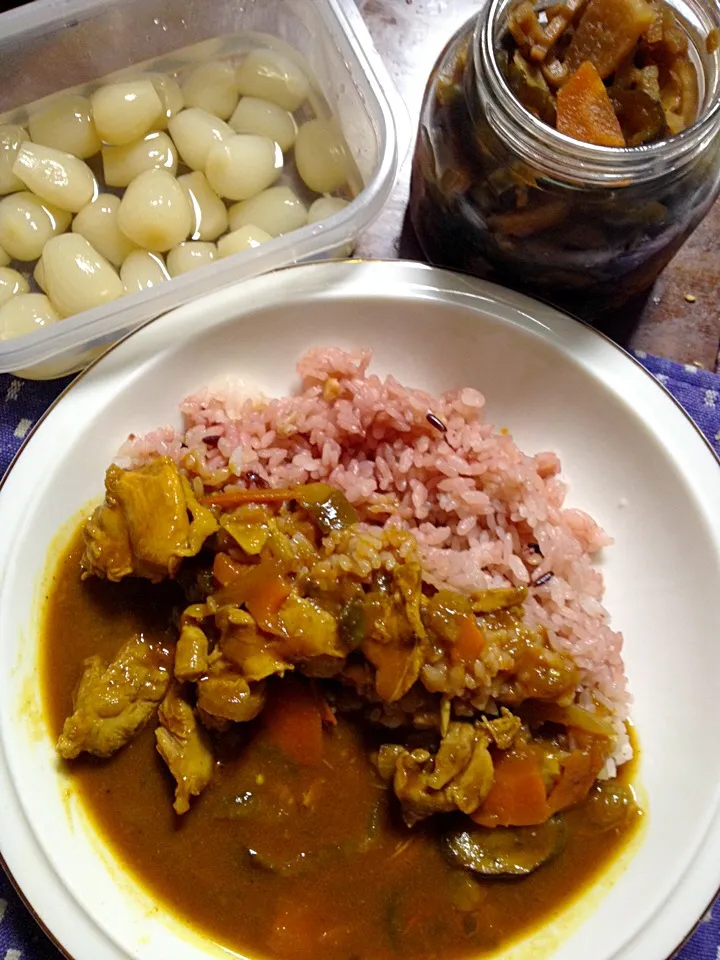 チキンカレー 福神漬け ラッキョー|掛谷節子さん