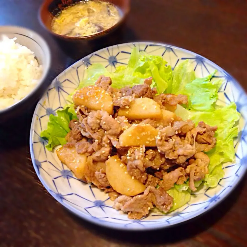 山芋と豚肉の生姜焼き♪ ホクホク山芋美味しいよ〜(≧∀≦)ﾉ|miiiーna"さん