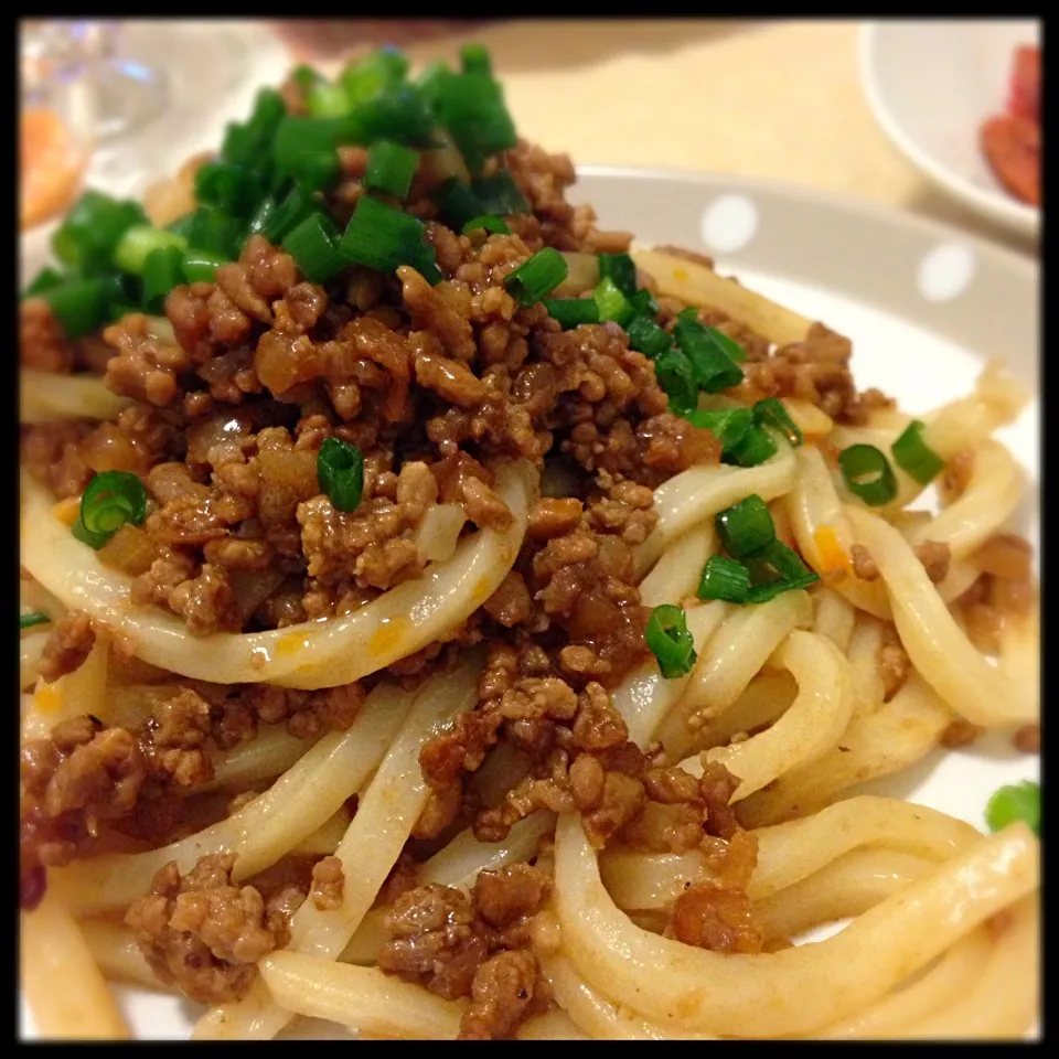 メインの肉味噌うどん！|ちぇさん