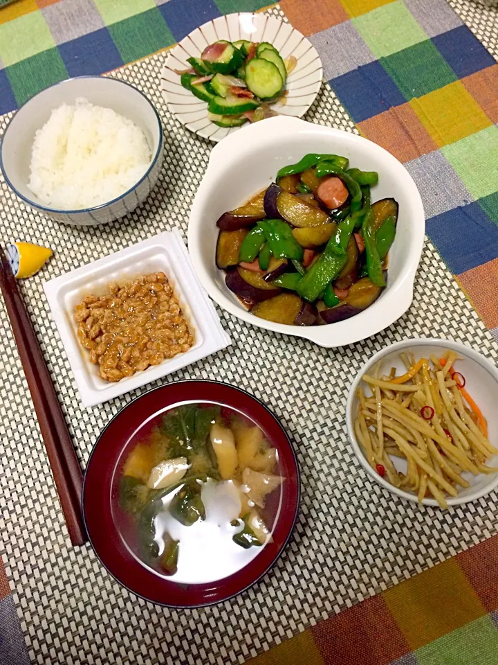 ナスのニンニク醤油炒め定食|aikoさん