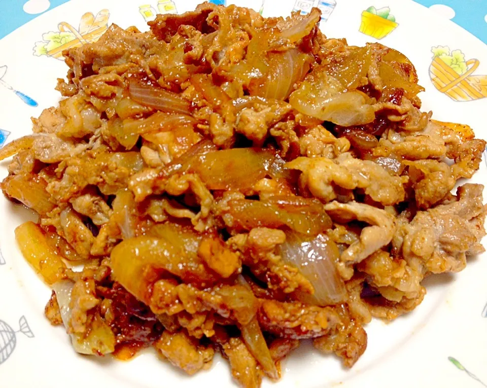 Pork & onion soy sauce stir fry|Liezlさん