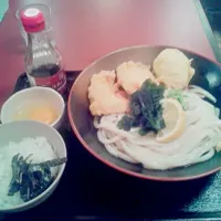 Snapdishの料理写真:鶏玉ぶっかけランチセット|Manabu Moriiさん