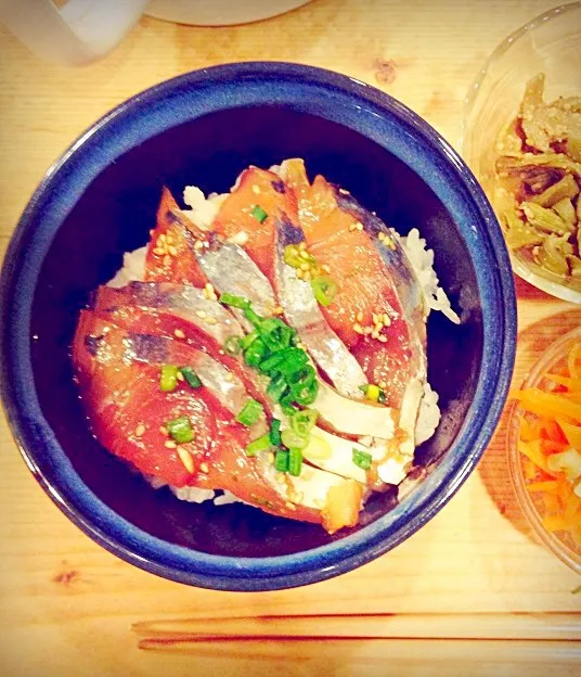 昨夜の簡単ご飯。。ハマチの漬け丼。お茶漬けにしました（≧∇≦）|meguさん