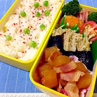 azukiちゃんの 大根とベーコンの煮物♪  5☆21お弁当