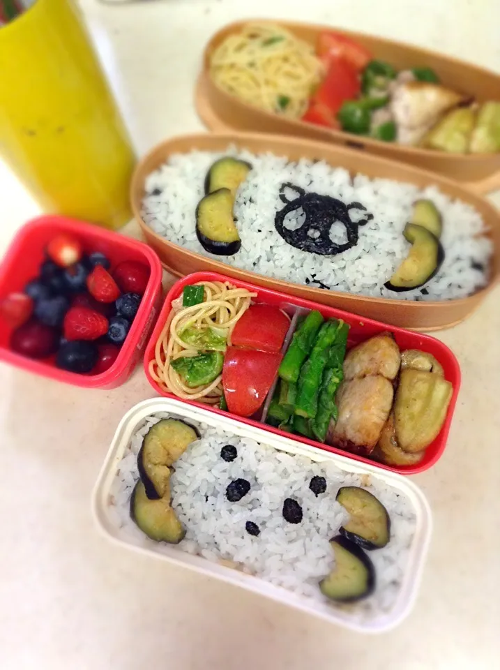 Today's lunch box. 大熊猫海苔弁当。|hoppycowさん