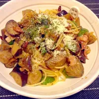 Snapdishの料理写真:茄子とベーコンのパスタ|atchさん