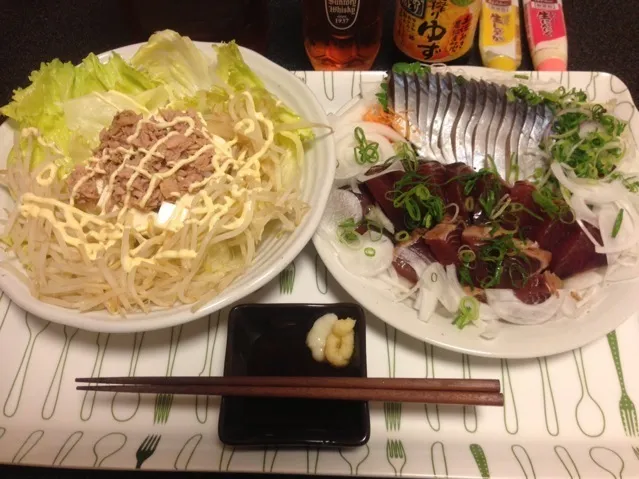 ツナ奴サラダ、香るしめ鯖、鰹のたたき！ ৎ꒰ ¯ิ̑﹃ ¯ิ̑๑꒱ુ ୭✨|サソリさん